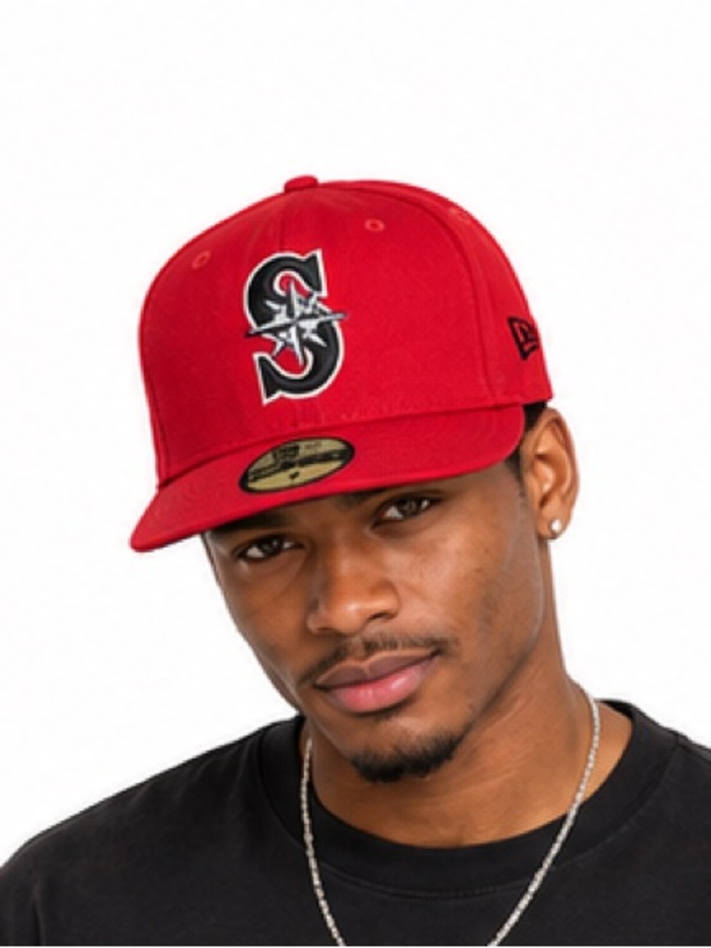Seattle Mariners New Era 59FIFTY Fitted Hat Red MLB Size 7 Baseball Cap